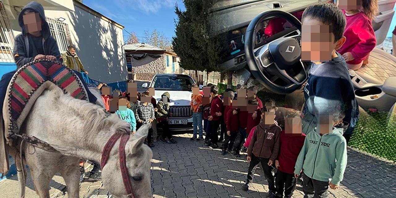 Öğrencinin atla ‘gittiği’ okulda TOGG tanıttılar!